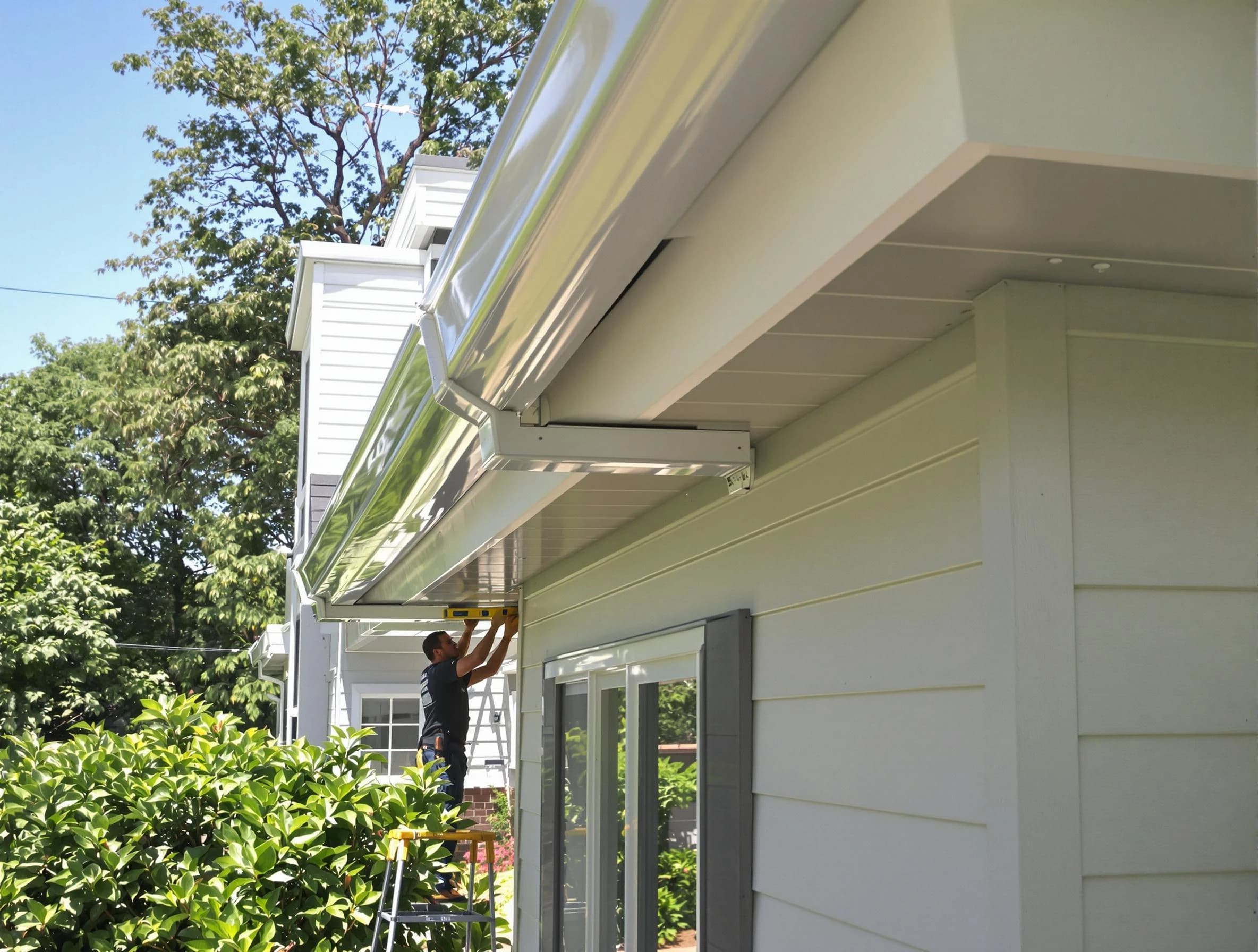 Properly aligned gutter system installed by Bay Village Roofing Company in Bay Village, OH