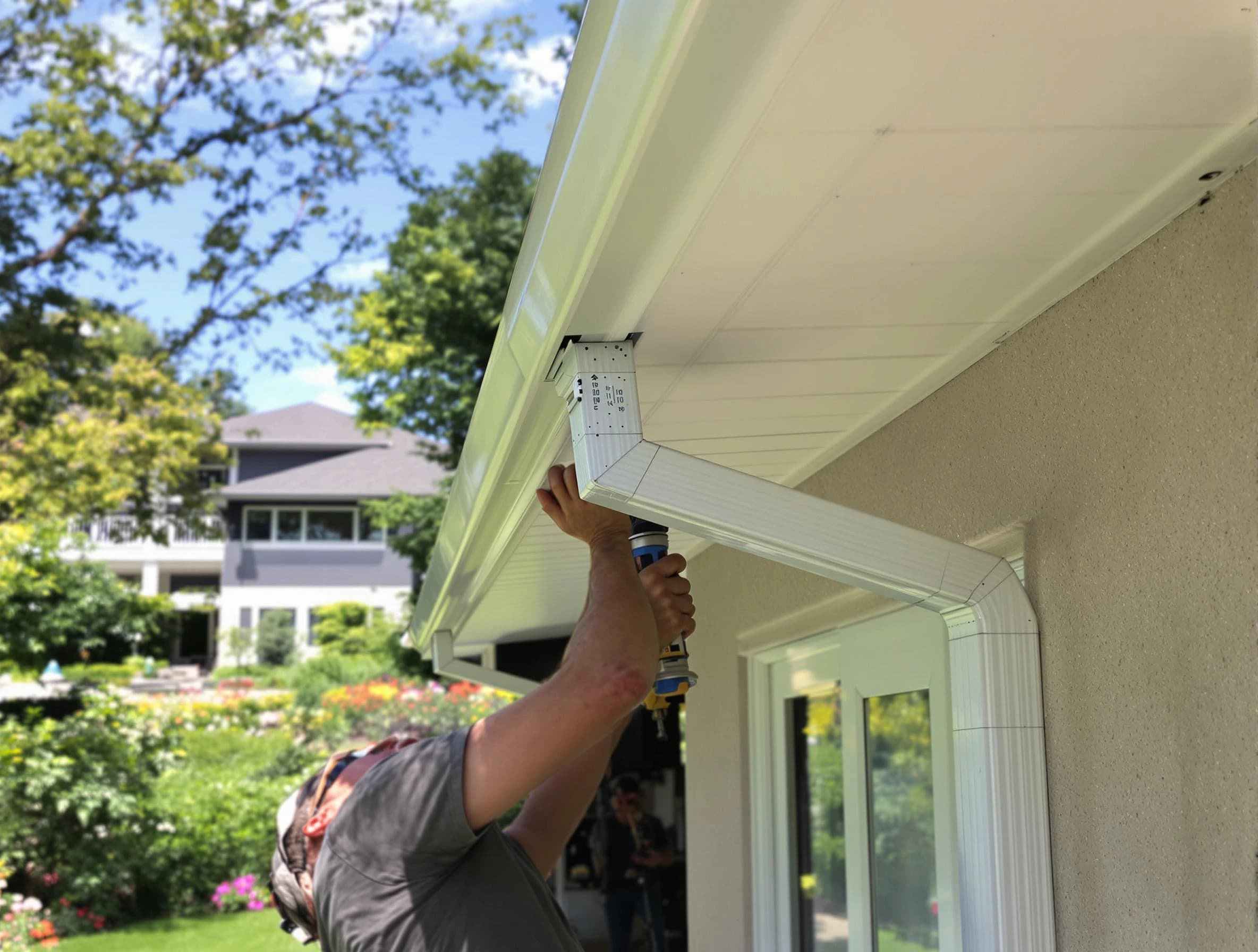 Bay Village Roofing Company technicians performing gutter installation in Bay Village, OH