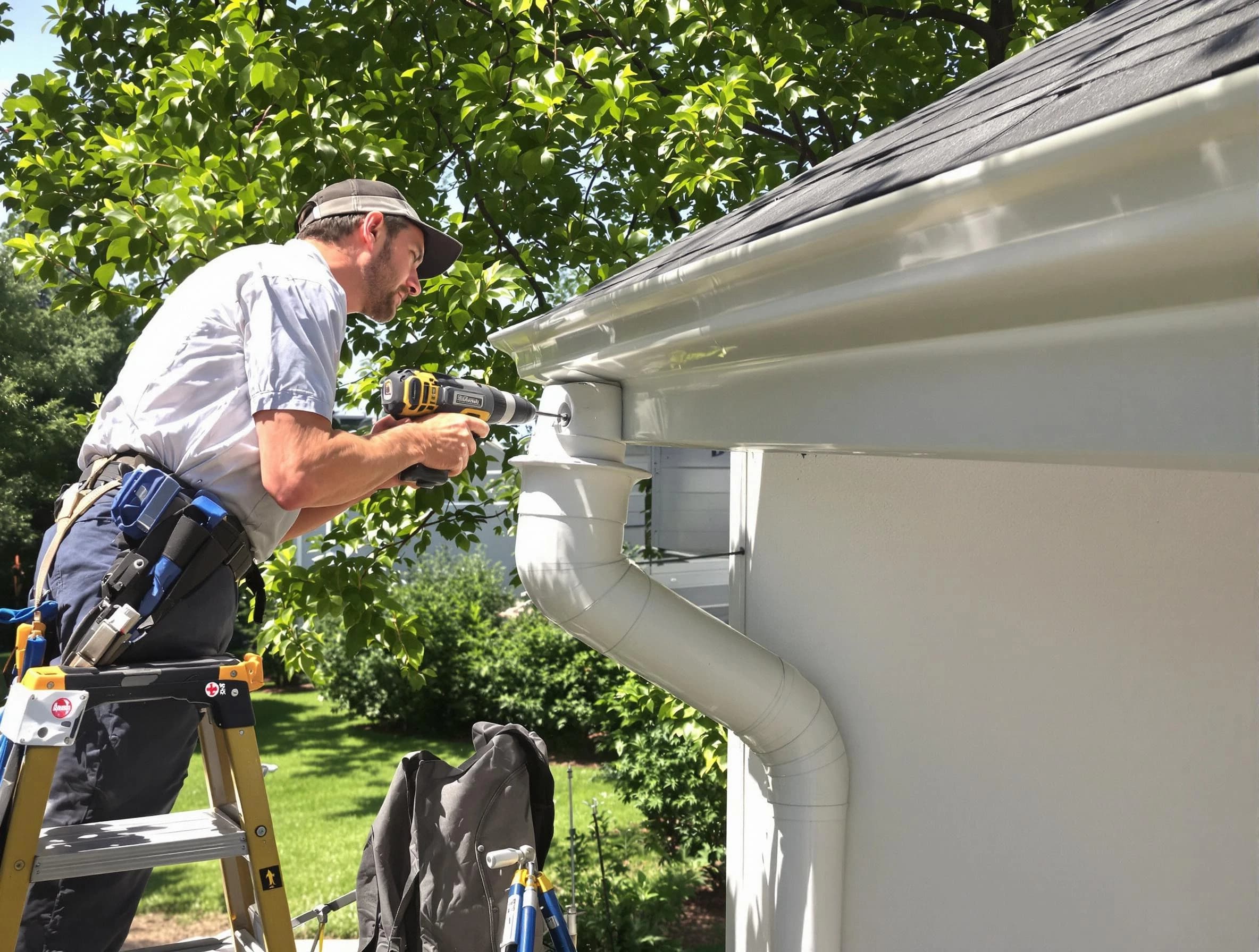 Properly installed rain gutters by Bay Village Roofing Company in Bay Village, OH