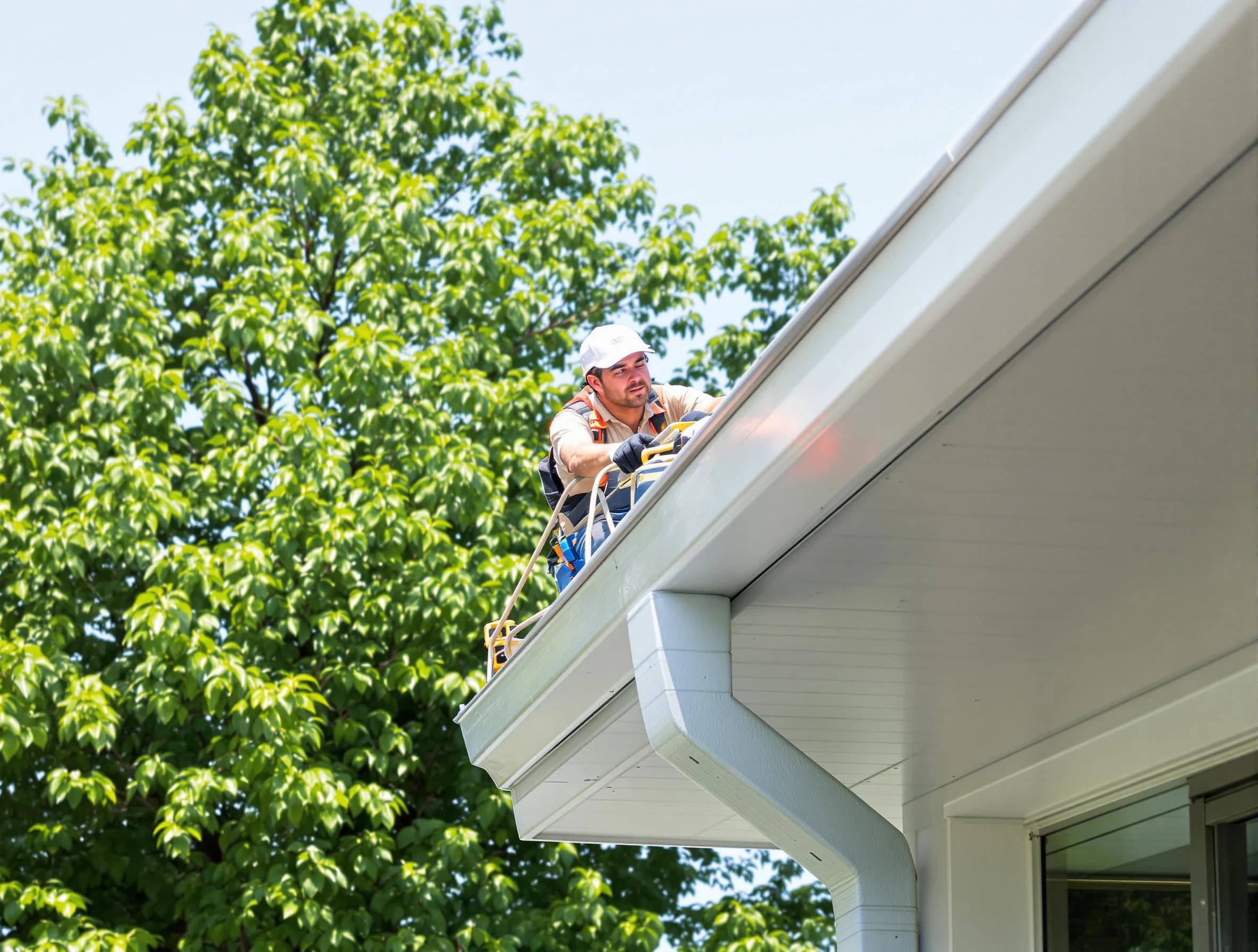 Bay Village Roofing Company expert examining roof shingles in Bay Village, OH