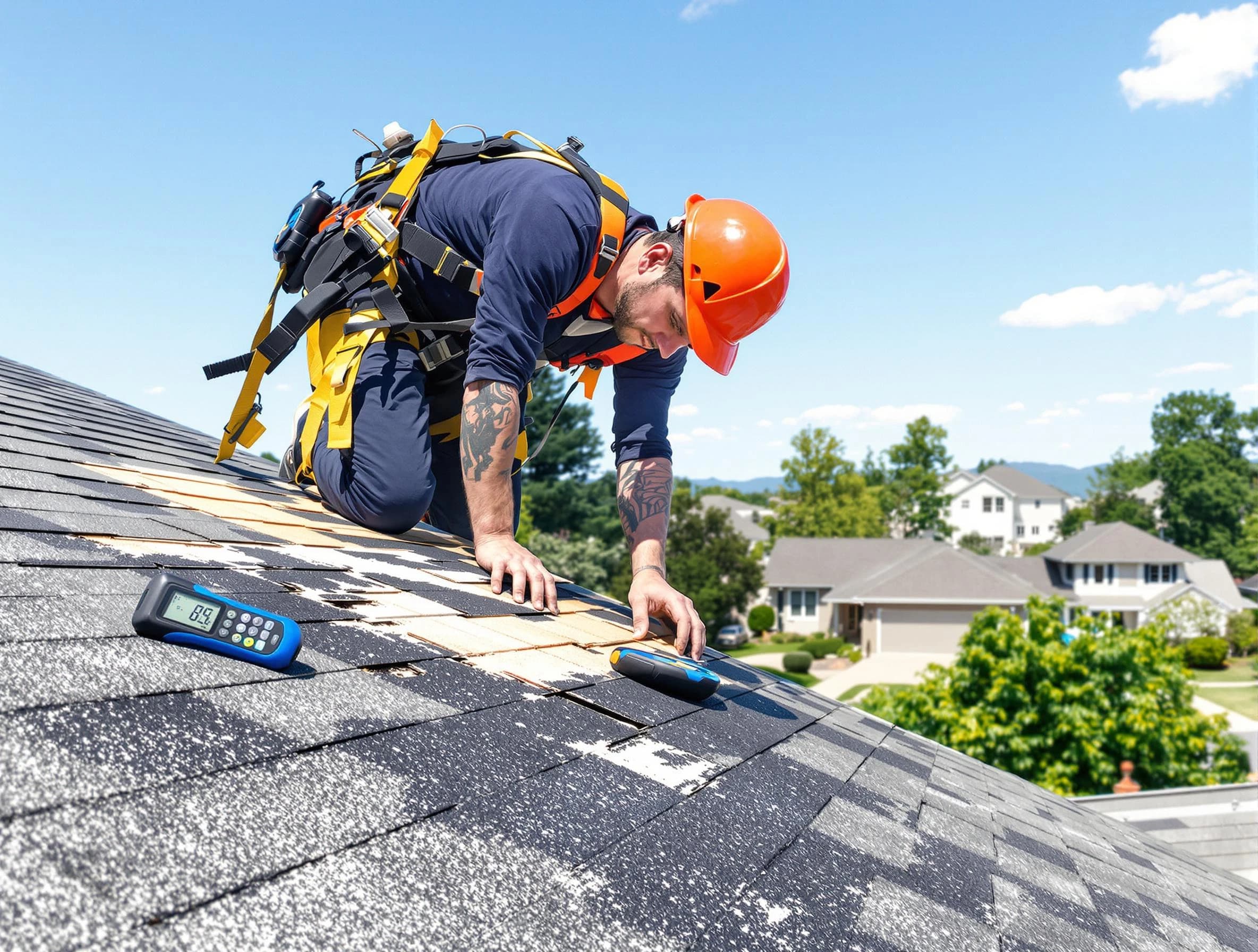 Bay Village Roofing Company professional performing roof repairs in Bay Village, OH