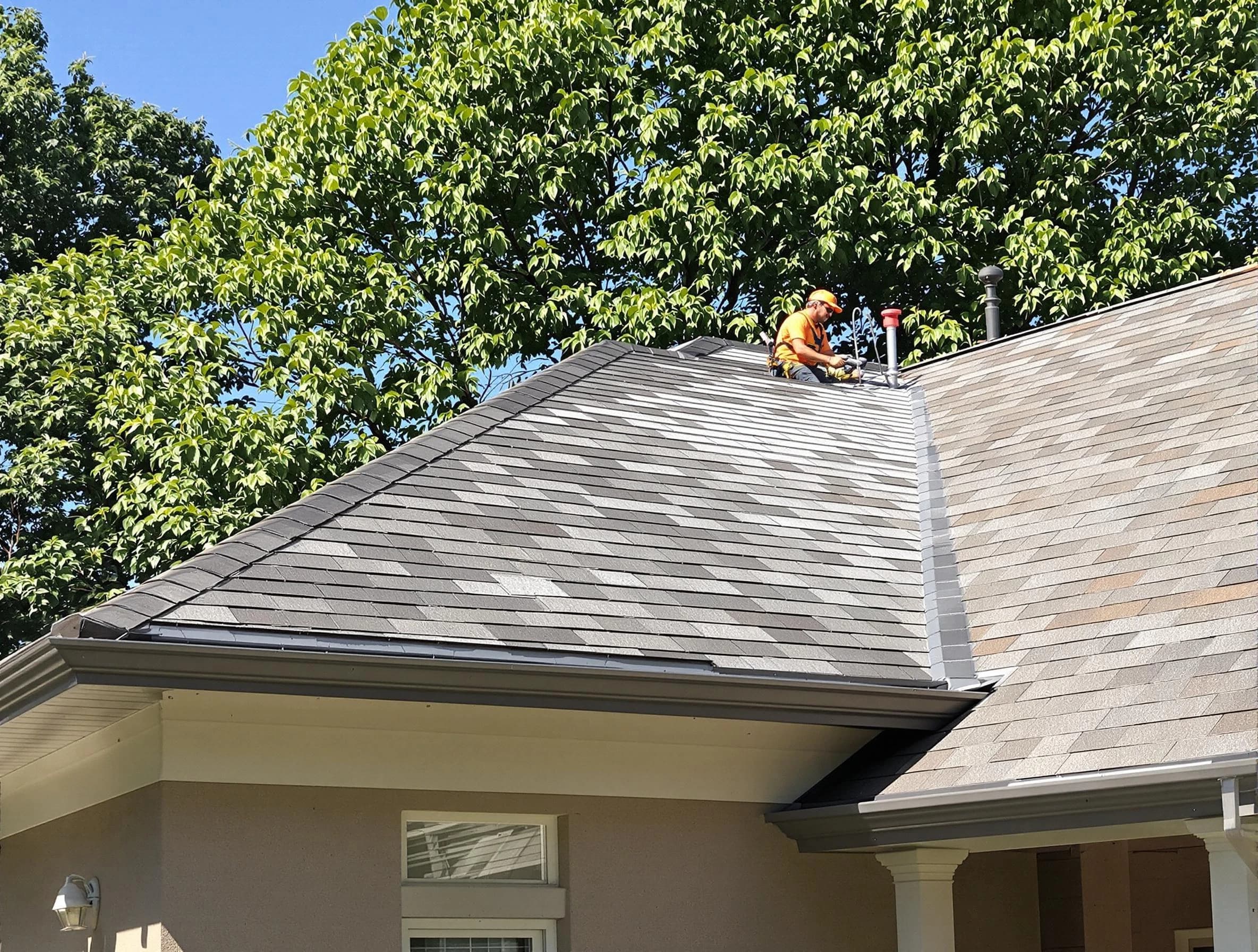 Newly completed shingle roofing by Bay Village Roofing Company in Bay Village, OH